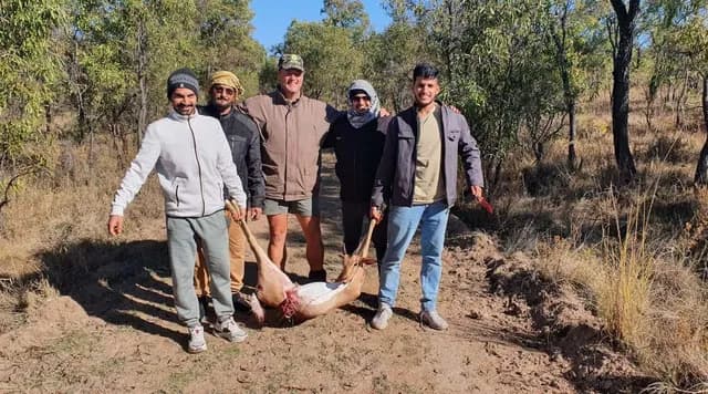 Honored Arab Guests with Record Steenbok Specimen