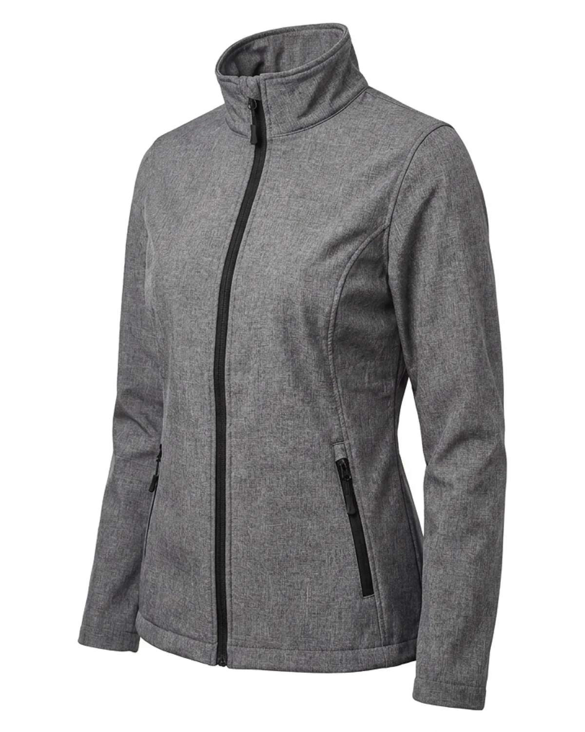 Ladies Softshell Hip-Length Jacket - Grey (Front Zip Pockets)