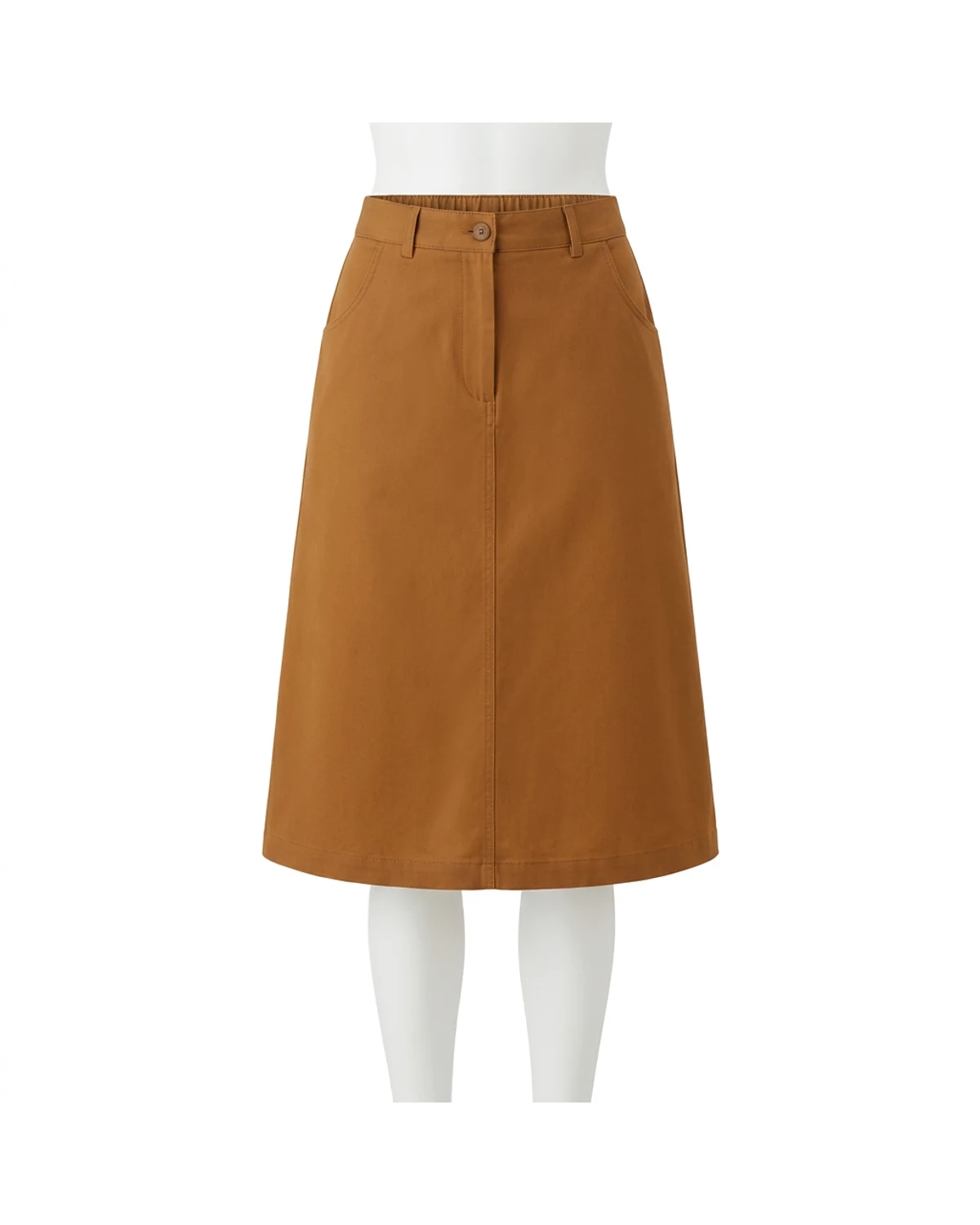 Ladies Half-Elasticated Skirt with Button & Zip
