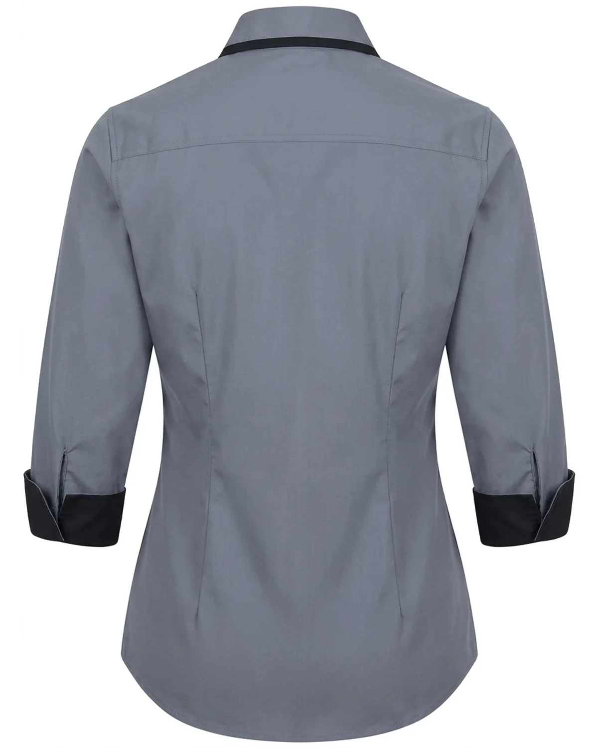 Ladies 3/4 Sleeve Service Blouse with Contrast Turn-Up Cuffs