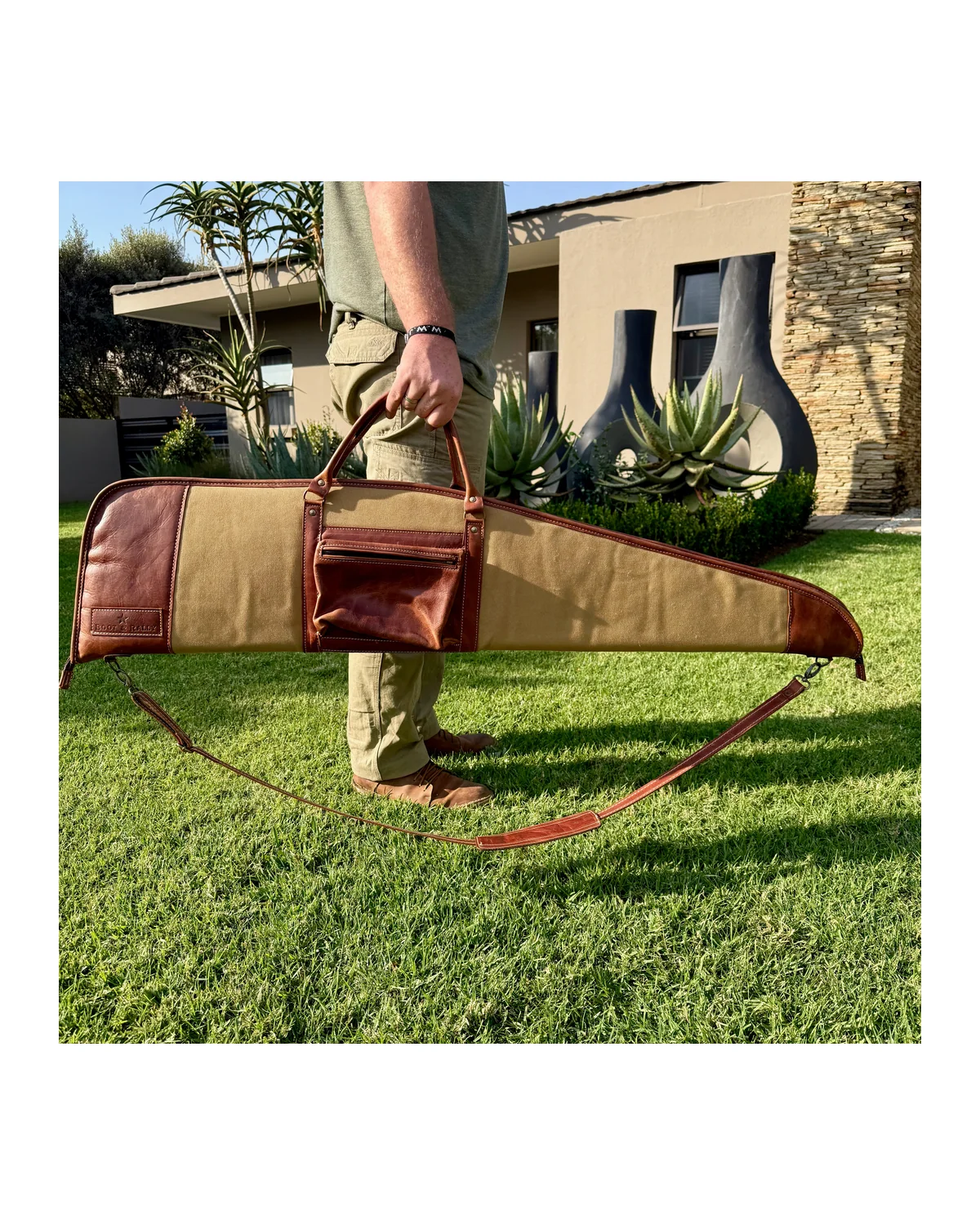 Hunting Rifle Bag Canvas and leather