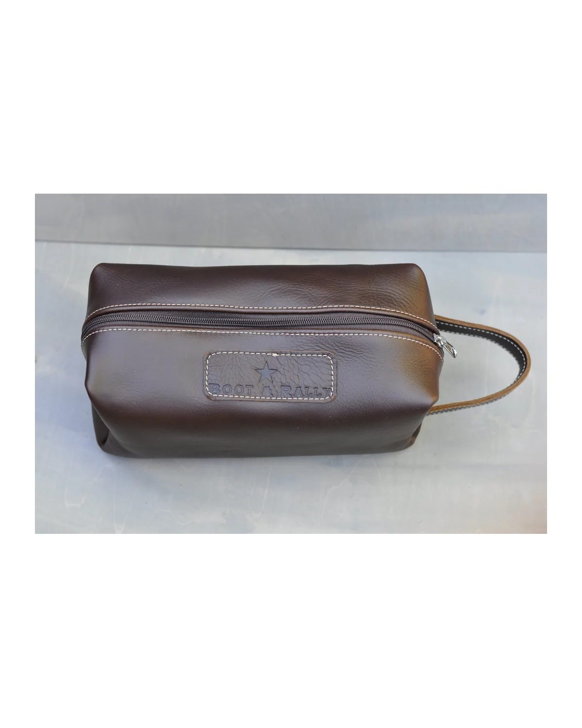 Toiletry bag - Full leather (Choc brown)